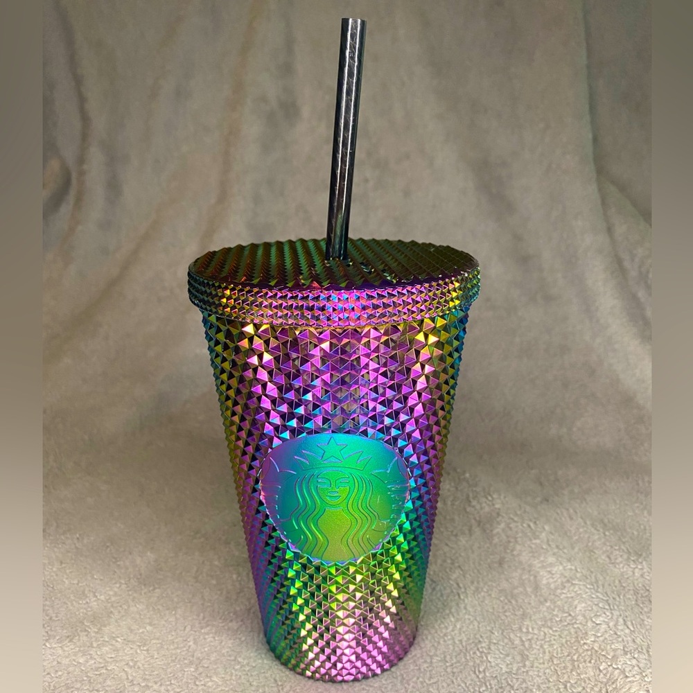 NWT Starbucks 2023 Halloween oil slick rainbow iridescent Tumbler 16 0Z